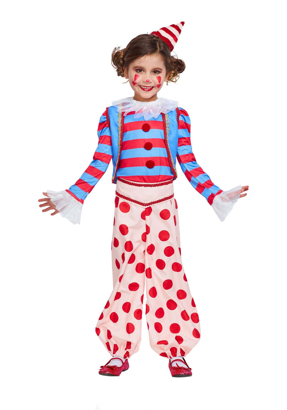 Vintage Clown Girl's Costume
