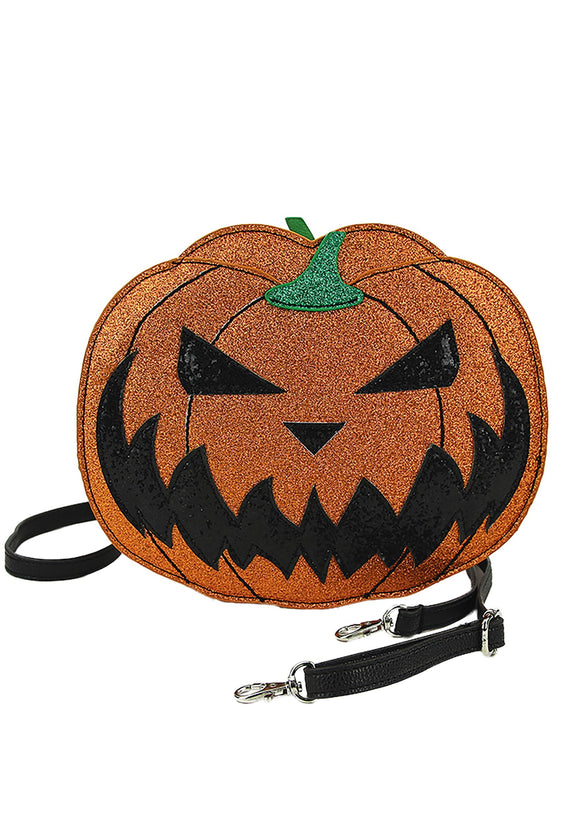 Jack O' Lantern Crossbody Bag with Glitter