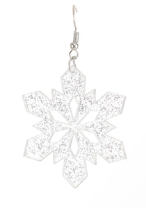 Lucite Glitter Snowflake Earring