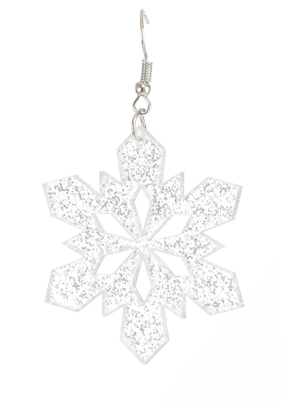 Lucite Glitter Snowflake Earring