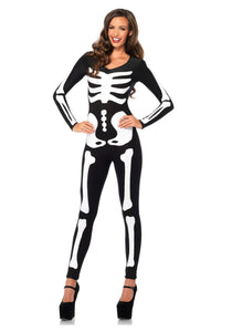 Glow In the Dark Skeleton Catsuit for Women