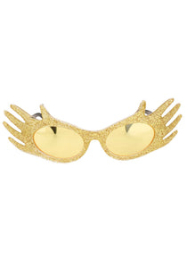 Glittery Gold Hands Costume Glasses