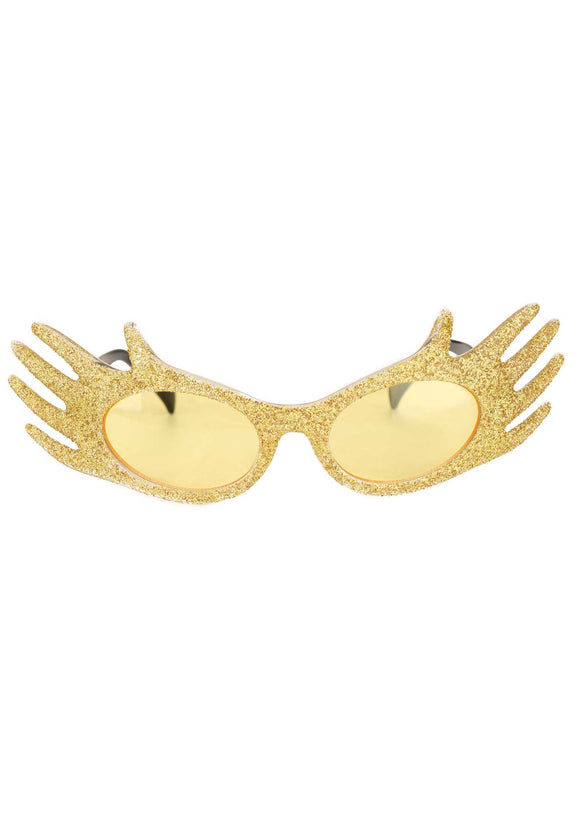 Glittery Gold Hands Costume Glasses