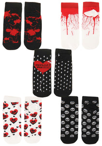 Goth Pack of 5 Valentine's Day Socks