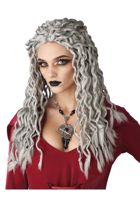 Crinkle Dreads Gray Wig