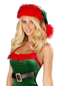 Green and Red Faux Elf Hat