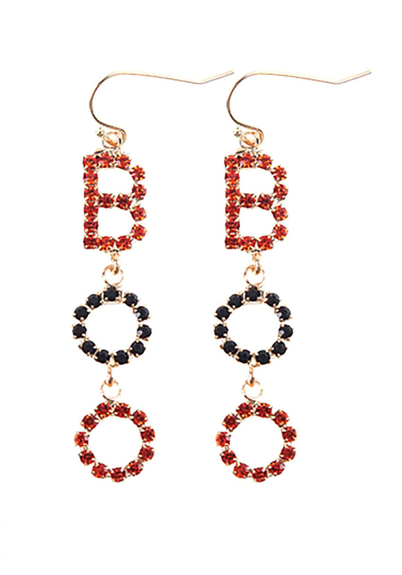 Halloween Boo Black and Red Earrings