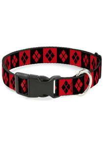 Harley Quinn Diamond Pattern Pet Collar