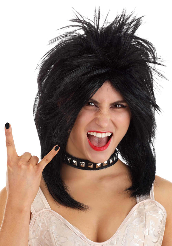 Heavy Metal Rocker Women's Black Wig