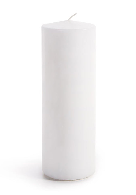 Set of 3 Fresh White Unscented Pillar Candles 2-7/8