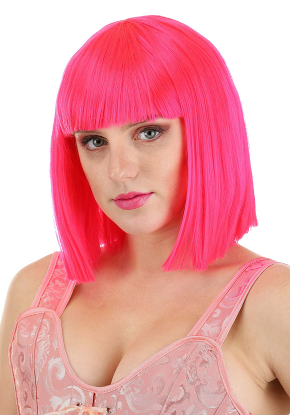 Hot Pink Bob Costume Wig