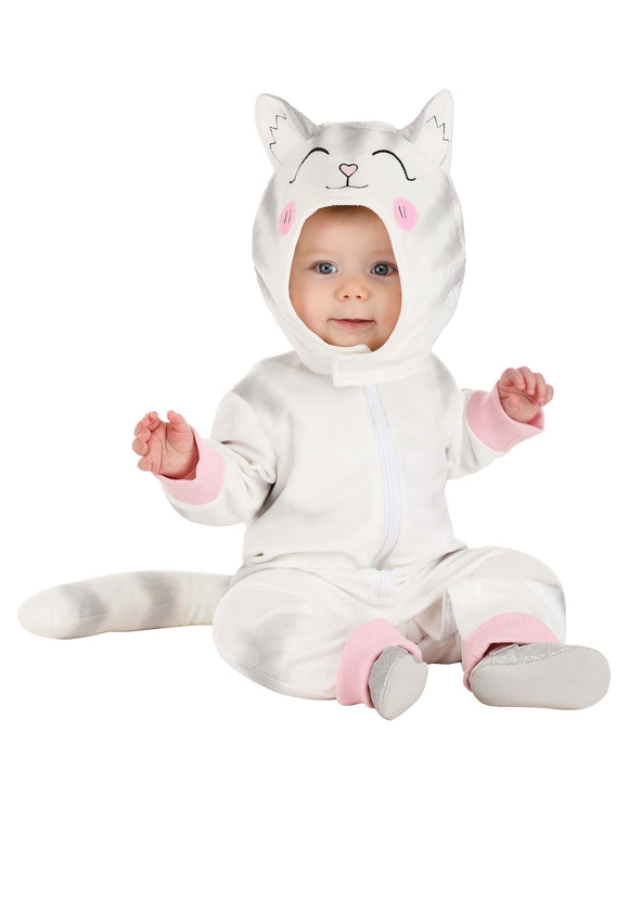 White and Gray Baby Kitty Costume