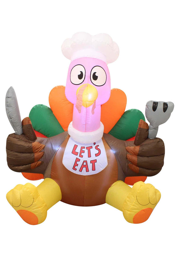Inflatable 6FT Let's Eat Turkey Decor
