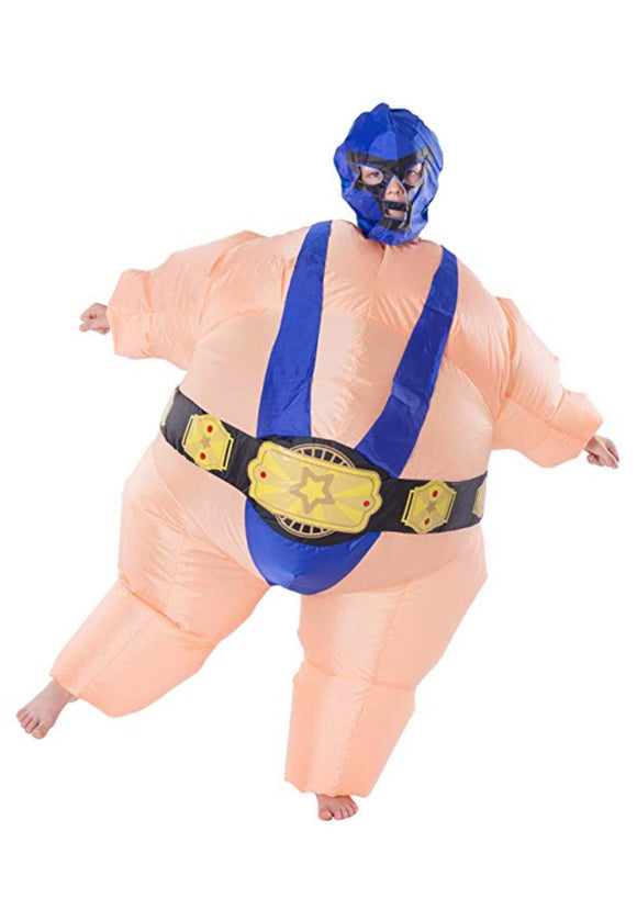 Child Inflatable Blue Wrestler Costume