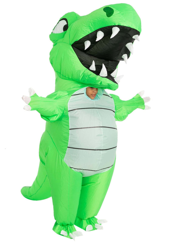 Kids Inflatable Green Dino Costume