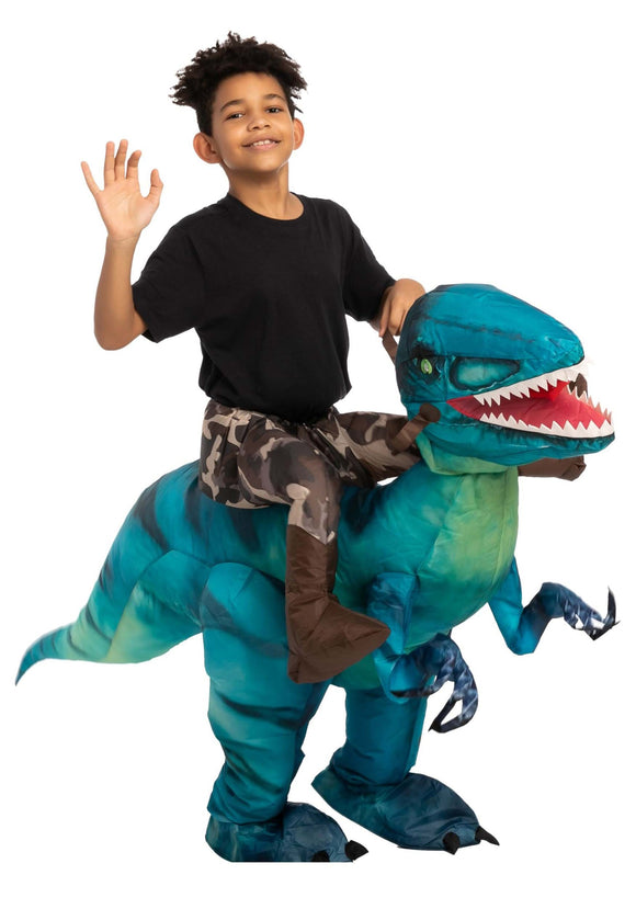 Kids Inflatable Raptor Ride-On Costume