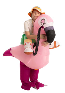 Kids Inflatable Flamingo Ride-On Costume