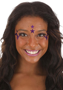 Holographic JamStar Face Decals in Purple Sparkle
