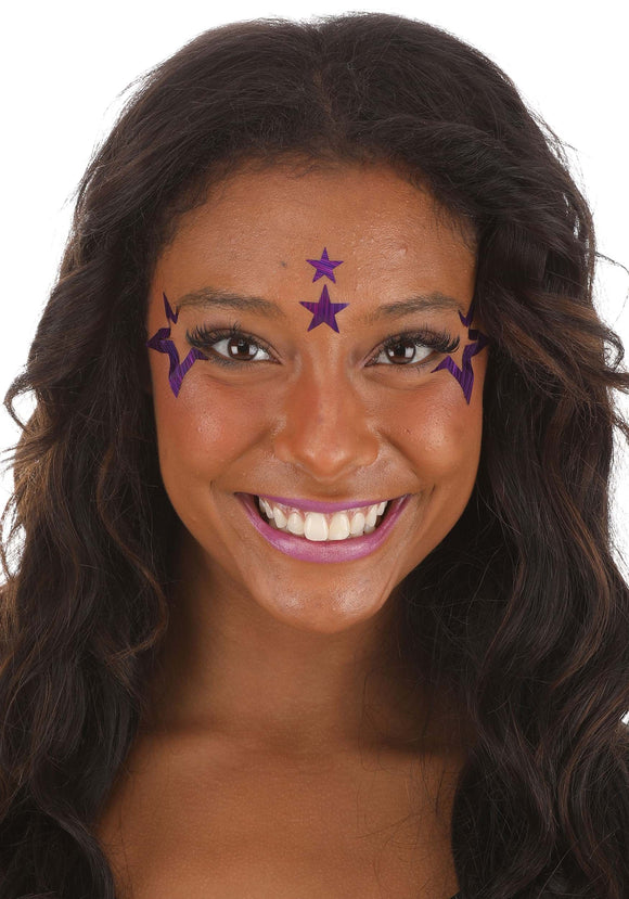 Holographic JamStar Face Decals in Purple Sparkle