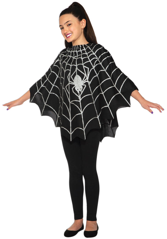 Black Spider Kid's Poncho Costume