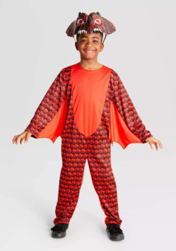 Red Fiery Dragon Costume for Kids