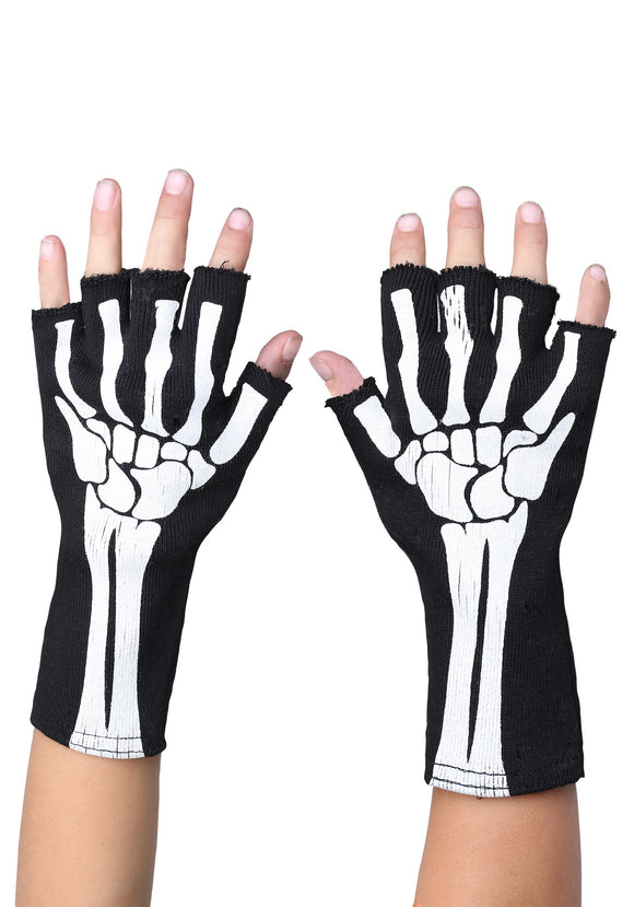 Fingerless Skeleton Gloves for Kids