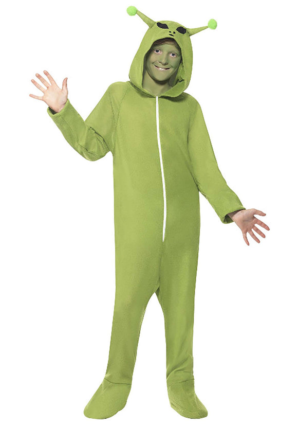 Green Alien Kid's Jumpsuit Costume
