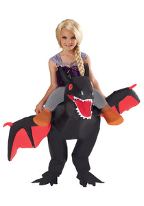 Inflatable Black Ride on Dragon Costume for Kids