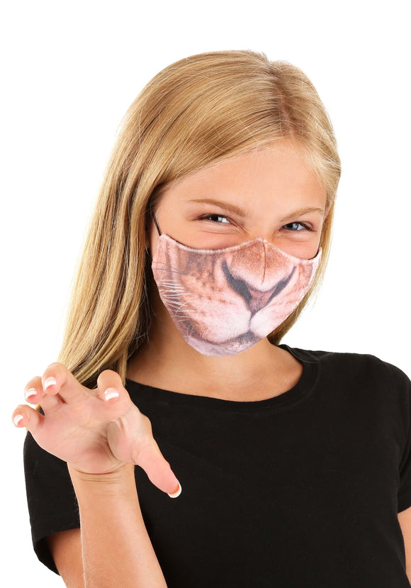 Lion Sublimated Kids Face Mask