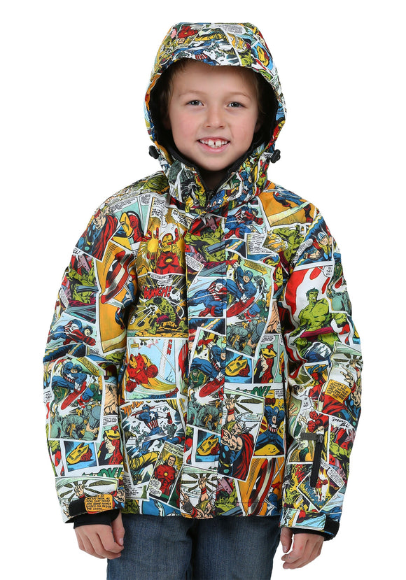 Kids Marvel Comic Print Snow Jacket