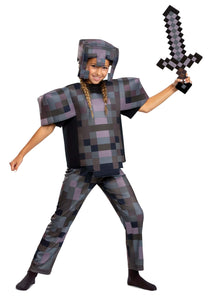 Minecraft Netherite Armor Kid's Deluxe Costume