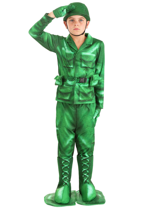 Plastic Green Army Man Kid's Costume