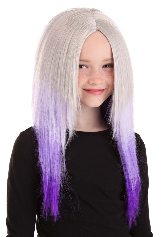 Purple and Gray Ombre Wig for Kids