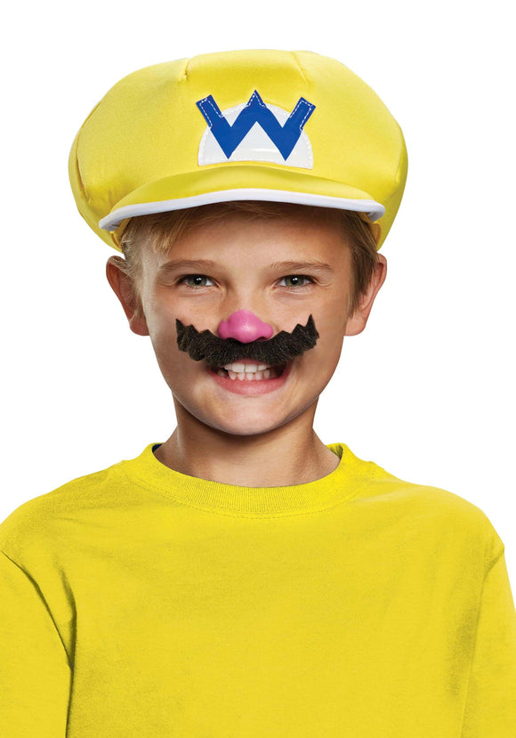 Wario Hat and Mustache Kids Accessory Kit