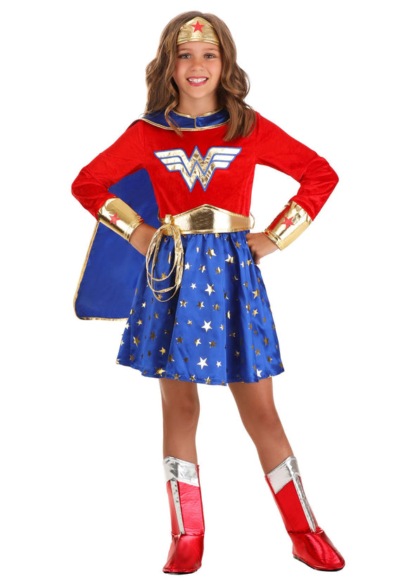 Wonder Woman Girl's Long-Sleeved Dress Costume