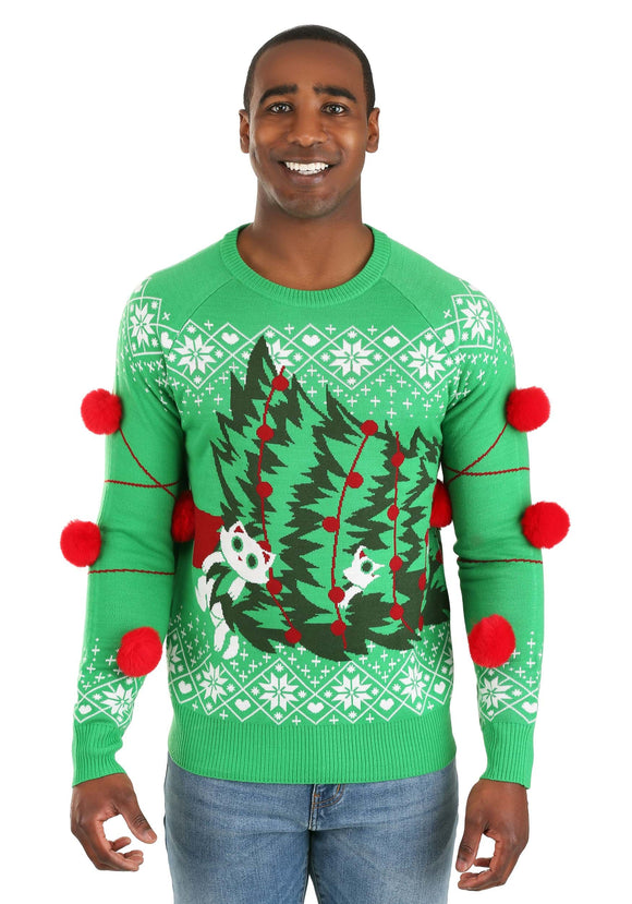 Kitty Trouble Ugly Christmas Sweater for Adults