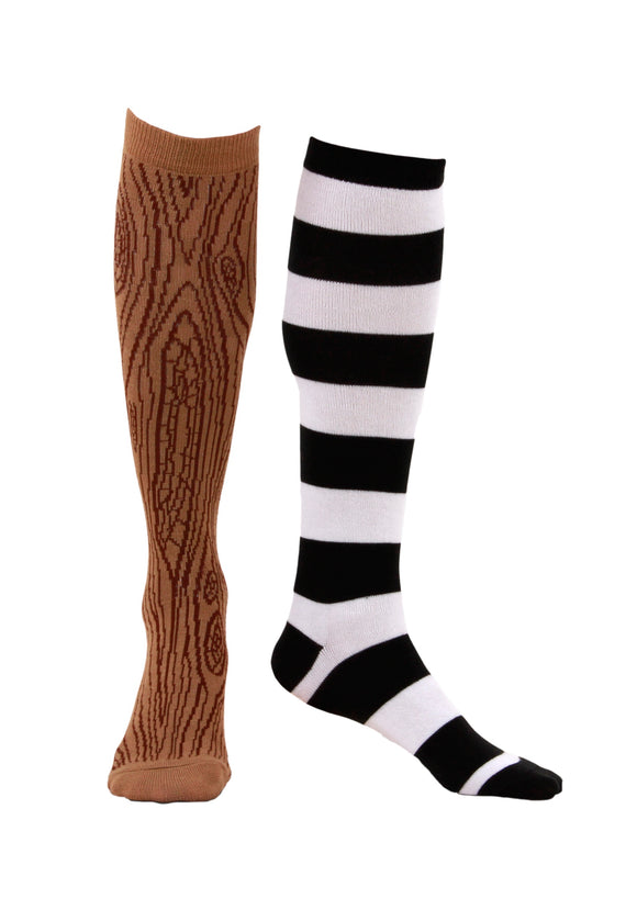 Men's Knee-High Mismatched Pirate Socks