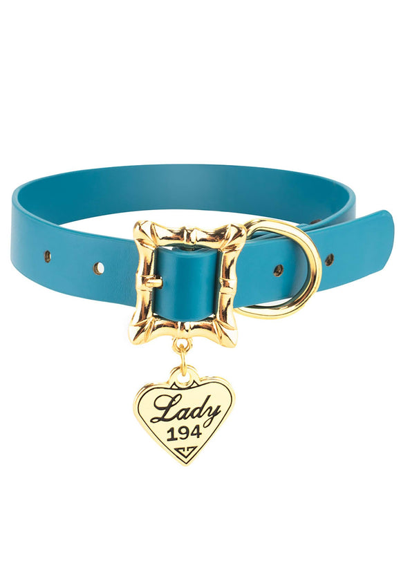Lady and the Tramp Lady 194 Heart Charm Vegan Leather Dog Collar