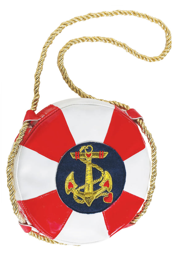 In The Navy Life Preserver Lady Handbag