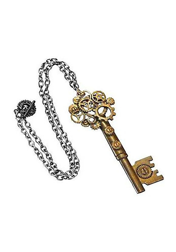 Adult Large Key Gear Necklace