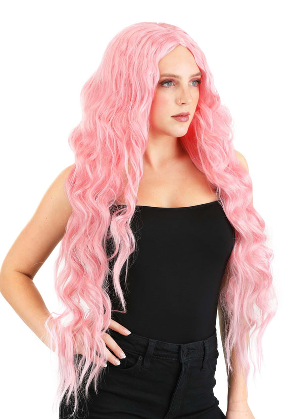 Light Pink Women's Long Wavy Wig