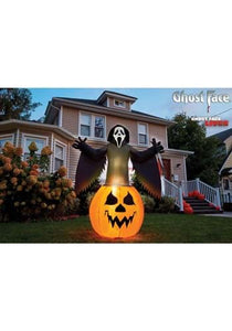 Light up 6ft Ghost Face Pumpkin D ecor