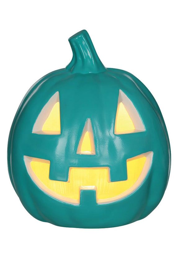 Teal Light Up Pumpkin Decoration