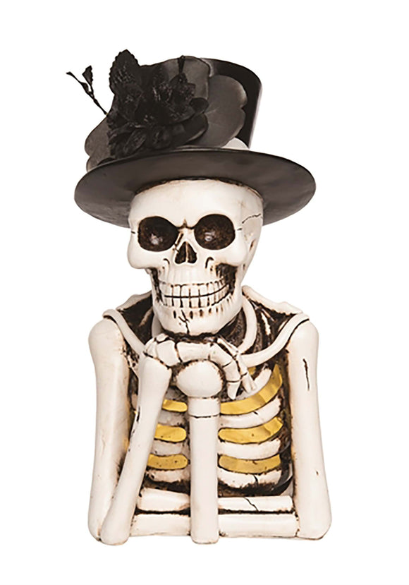 Top Hat Skeleton Light Up Figure Decoration