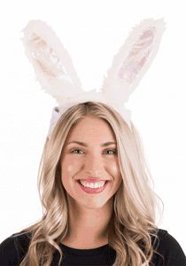 Light-Up White Rabbit LumenEars White Headband