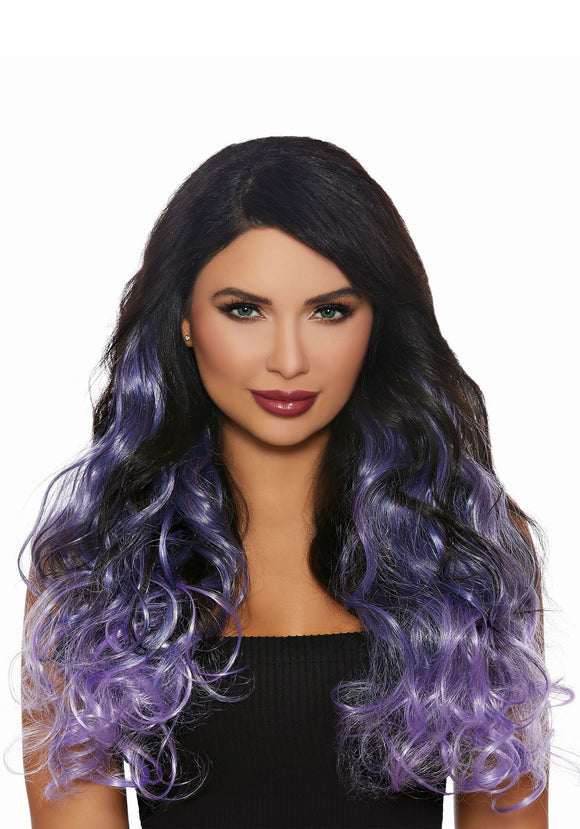 Long Curly Lavender Ombre Women's Hair Extensions
