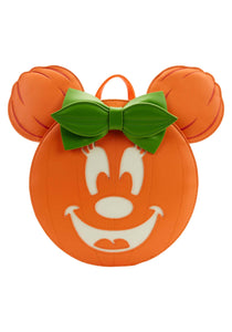 Disney Loungefly Glow Face Minnie Pumpkin Mini Backpack