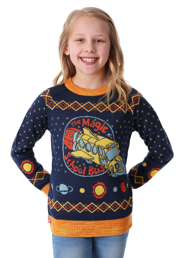 Child Magic School Bus Ugly Christmas Sweater