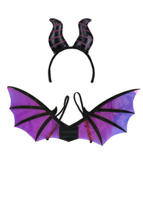 Maleficent Dragon Horns Headband and Wings Kit