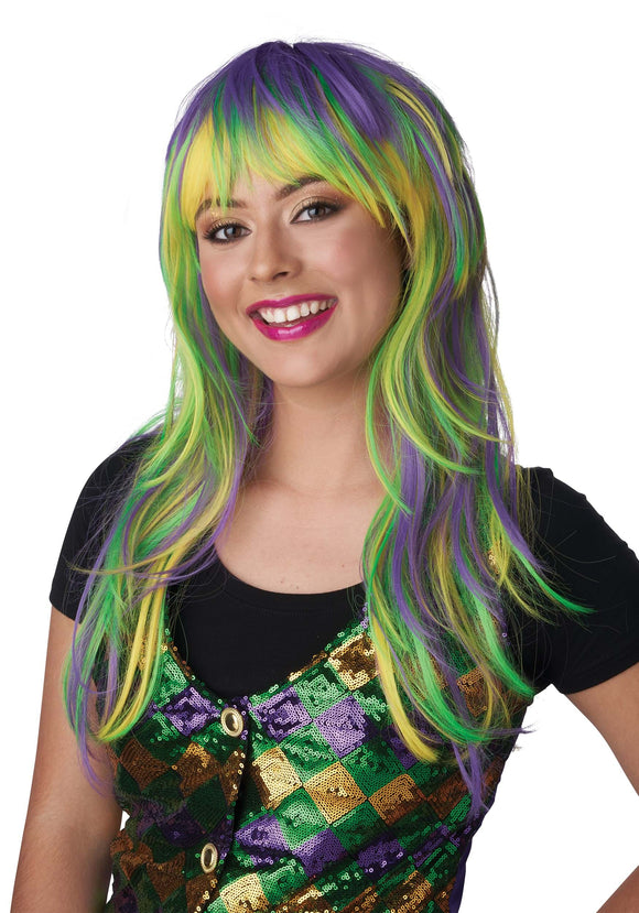 Adult Mardi Gras Party Girl Wig